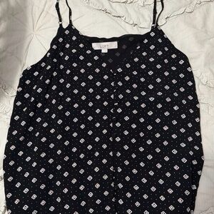 LOFT Black and White Geometric Camisole